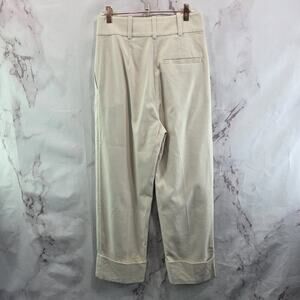 & Other Stories Pants Womens 4 Cream White High Rise Straight Leg Crop Stockholm